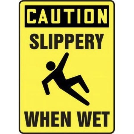 Accuform OSHA CAUTION Safety Sign SLIPPERY MSTF674XV MSTF674XV
